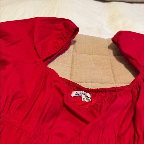 Reformation Woods Dress in Red - Picture 3 of 3